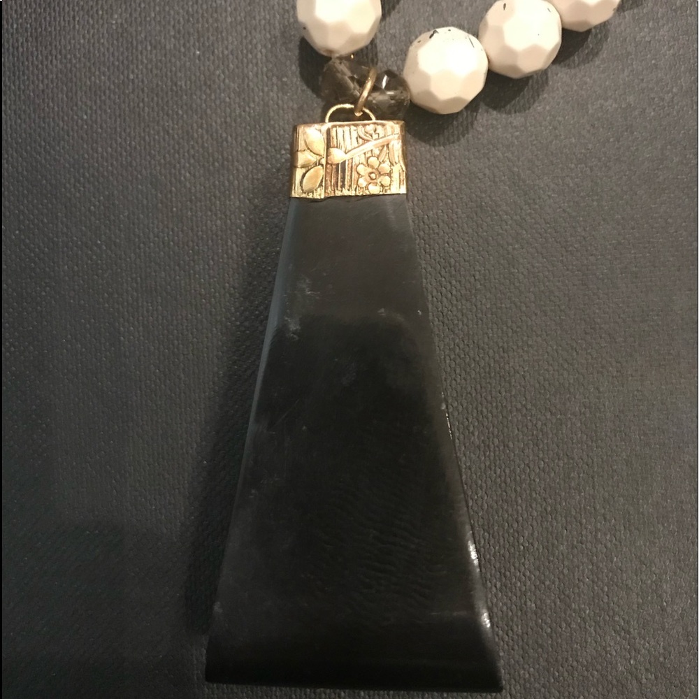 Black Stone Statement Necklace